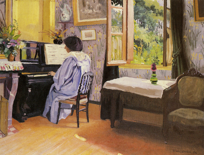 Felix Vallotton - Woman at the Piano (Madame Vallotton)