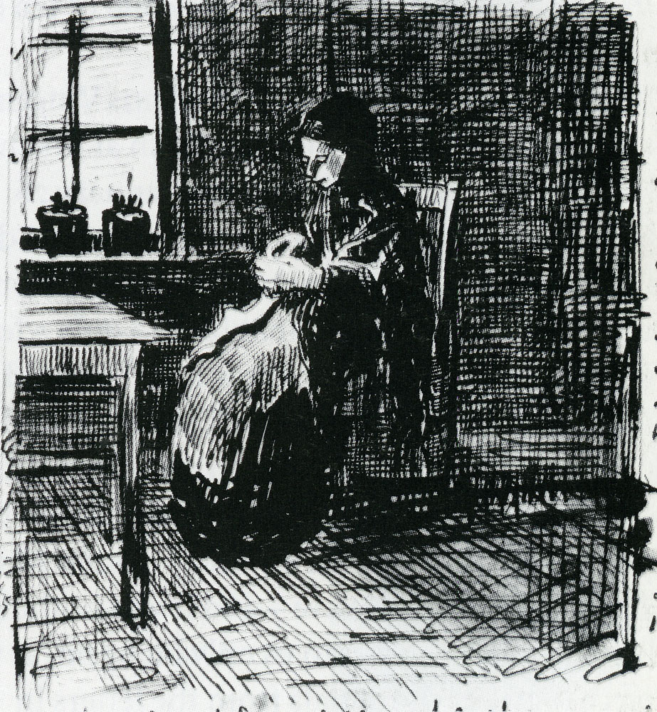 Vincent van Gogh - Woman at the Window, Knitting