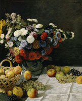 Claude Monet Still Life with Flowers and Fruit