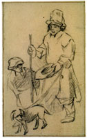 Copy after Rembrandt A Blind Man with a Boy and a Dog