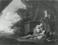 Daniel Thivart Herminia Kneeling Before the Wounded Tancred