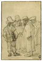 Rembrandt Four Standing Men in Hats