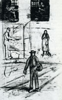Vincent van Gogh Woman near a Window, Man with Winnow, Sower, and Woman with Broom