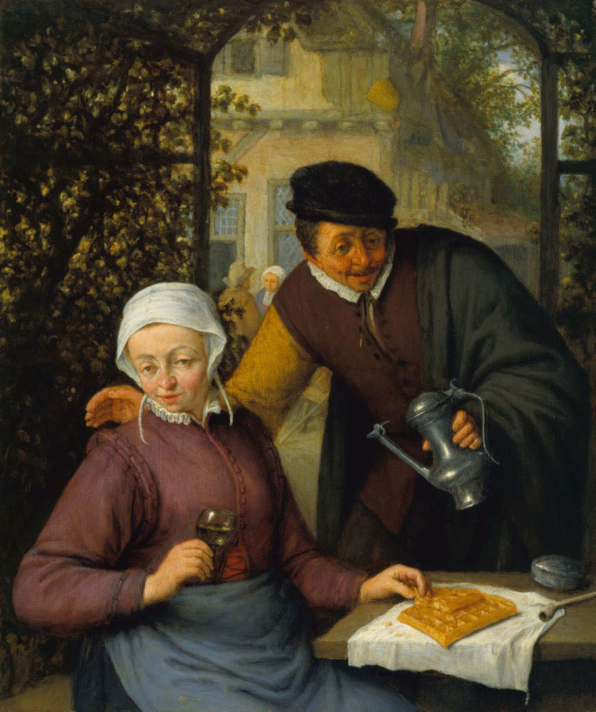 Adriaen van Ostade - An Elderly Couple in an Arbour