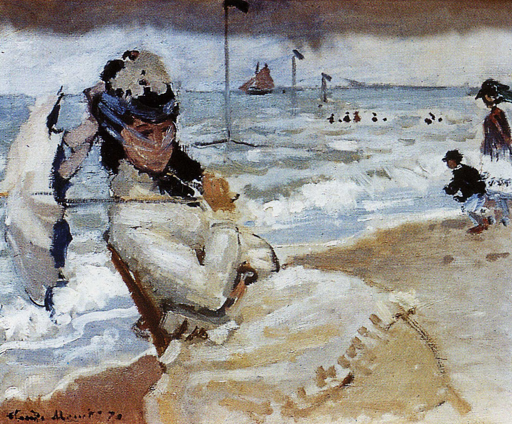 Claude Monet - Camille on the Beach at Trouville