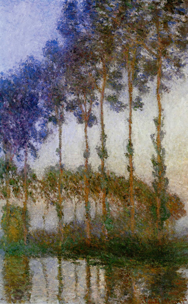 Claude Monet - Poplars on the Banks of the River Epte at Dusk