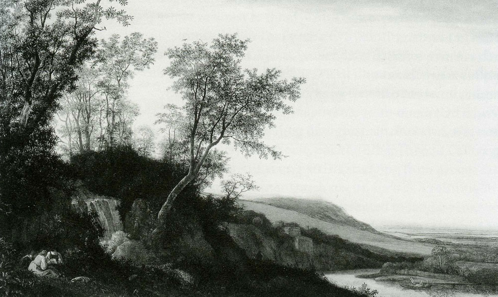 Cornelis Vroom - Landscape with waterfall