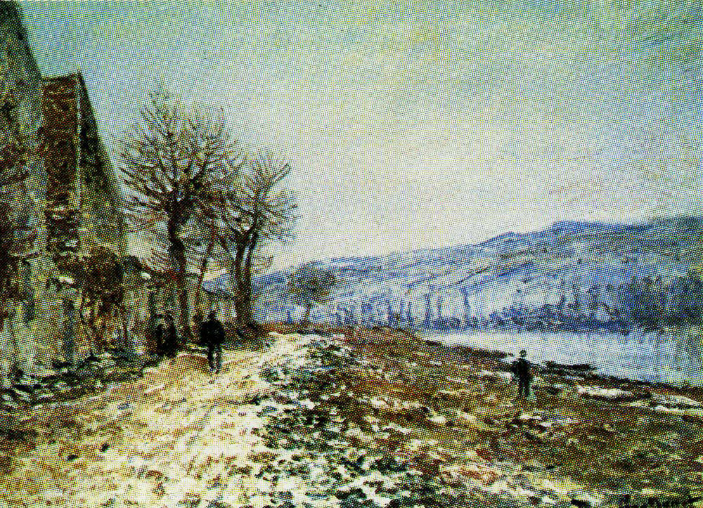 Claude Monet - Riverbanks at Lavacourt, Snow