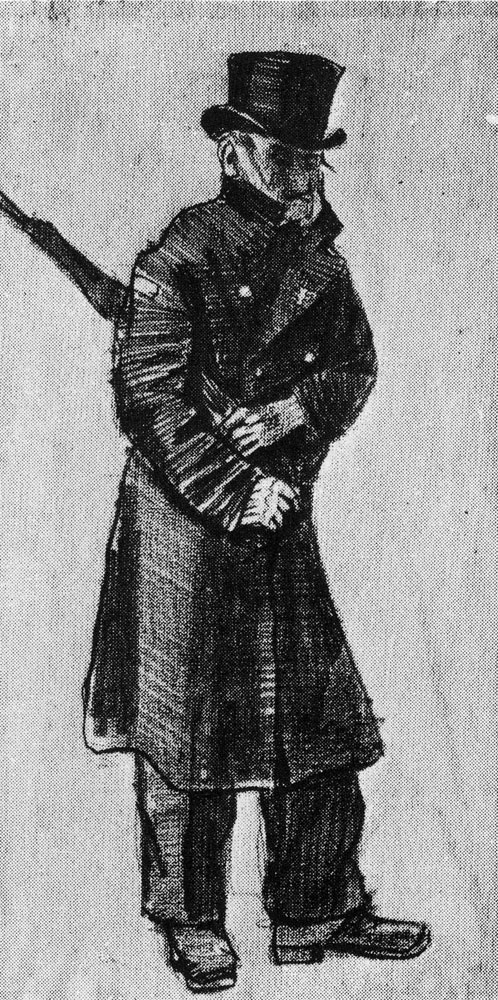 Vincent van Gogh - Orphan Man with Top Hat and Umbrella under His Arm