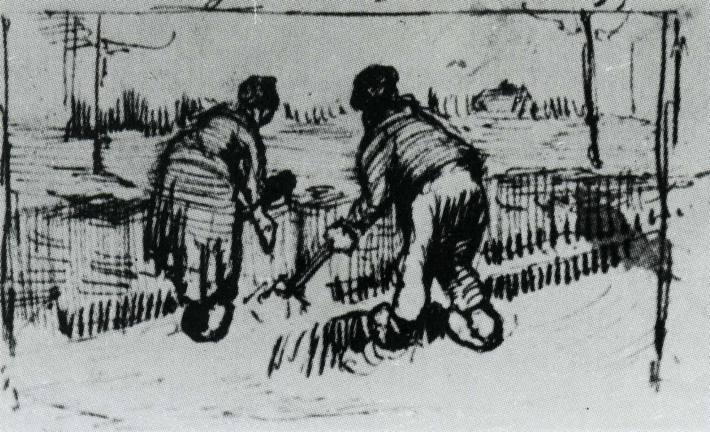 Vincent van Gogh - Peasant Man and Woman Planting Potatoes