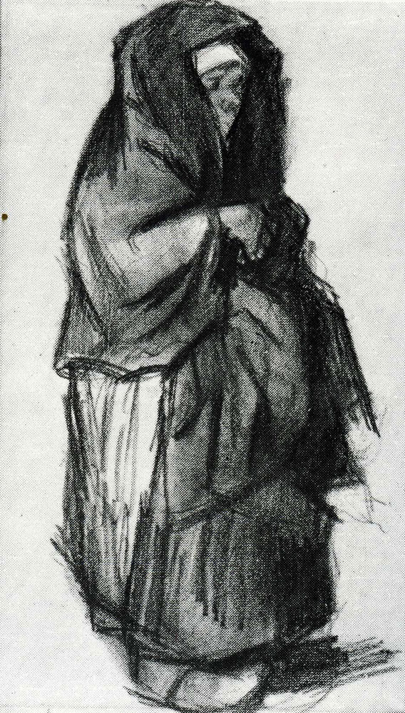 Vincent van Gogh - Peasant Woman with Shawl over her Head, Seen from the Side