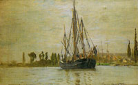 Claude Monet Three-Master at Anchor (Rouen)
