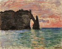 Claude Monet Etretat, Sunset