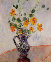 Claude Monet Nasturtiums in a Blue Vase