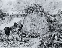 Vincent van Gogh Haystacks near a Farm