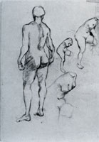 Vincent van Gogh Nude Young Man, Standing, Seen from the Back