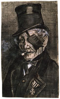 Vincent van Gogh Orphan Man in Sunday Clothes with Eye Bandage, Head
