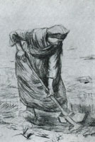 Vincent van Gogh Peasant Woman, Digging