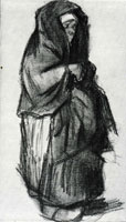 Vincent van Gogh Peasant Woman with Shawl over her Head, Seen from the Side