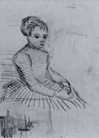 Vincent van Gogh Sketch of a Woman, Sitting