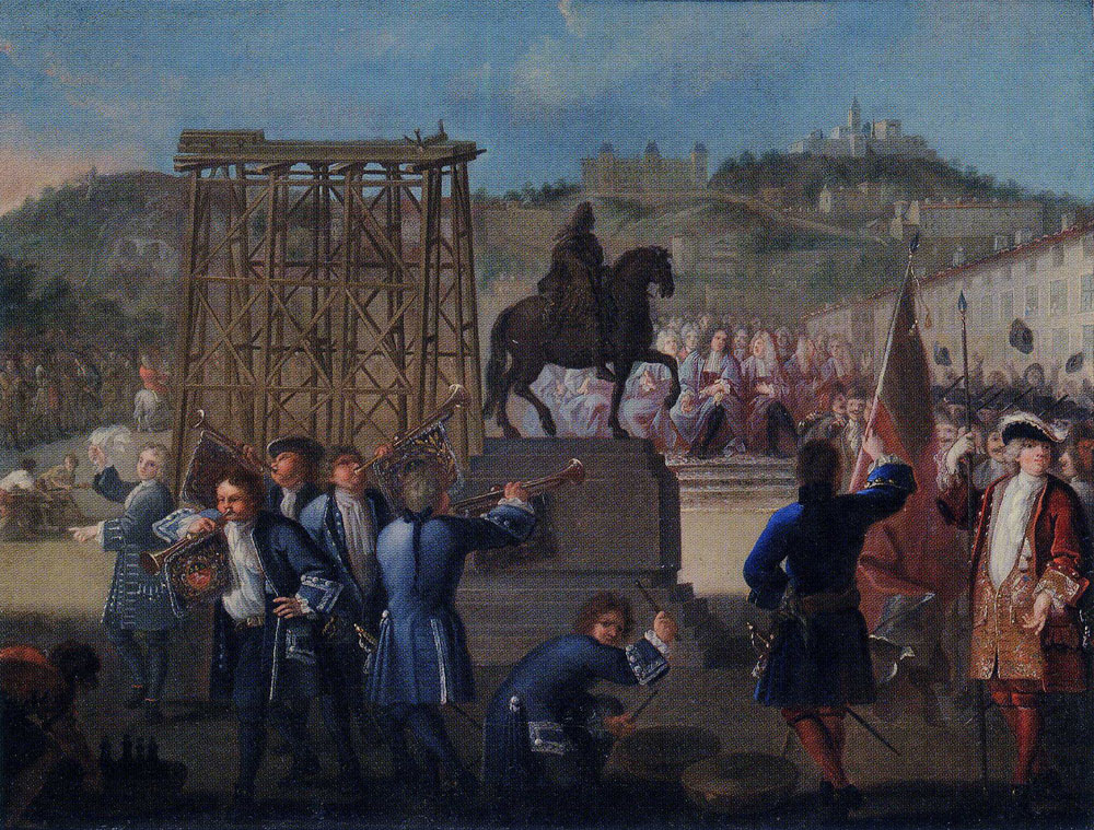 Attributed to Charles Grandon - The Inauguration of the Statue of Louis XIV in Lyon at 28 December 1713