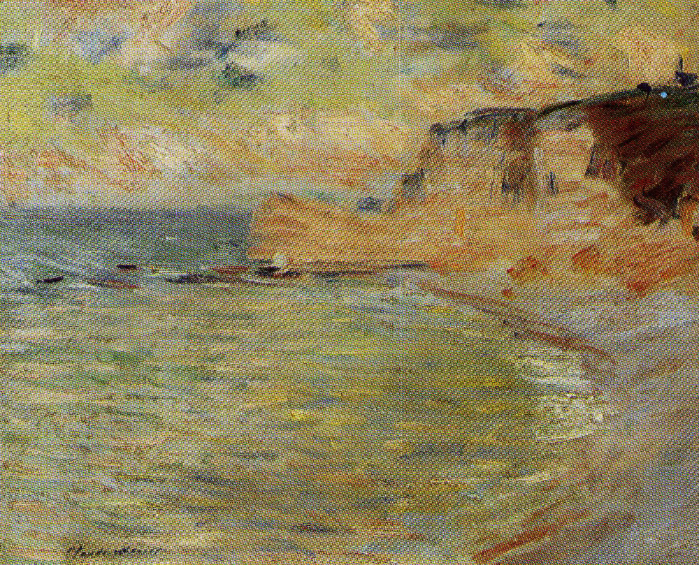 Claude Monet - The Cliff and the Porte d'Amont, Morning Effect