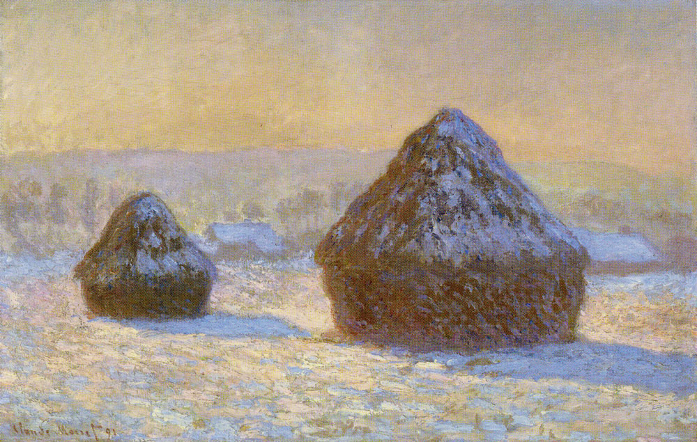 Claude Monet - Grainstacks in the Morning, Snow Effect
