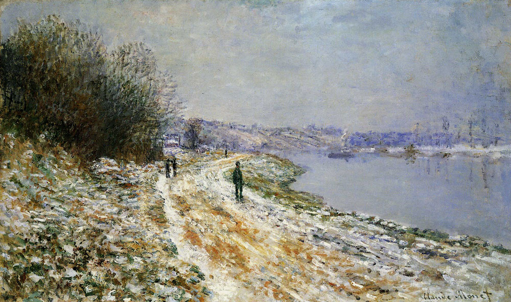 Claude Monet - The Lane in Epinay, Snow Effect