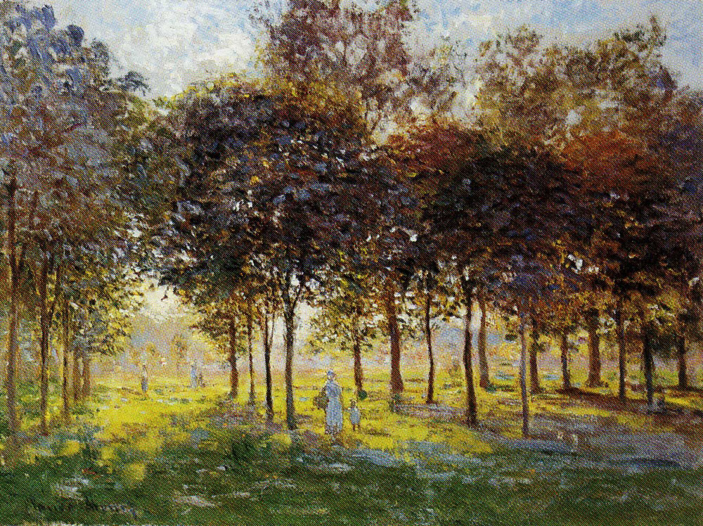 Claude Monet - The Promenade at Argenteuil, Sunset