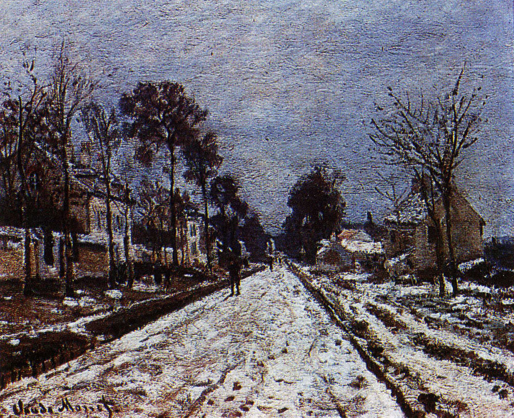 Claude Monet - Road at Louveciennes, Snow Effect