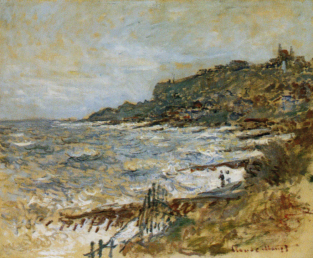 Claude Monet - Cliff at Sainte-Adresse, Grey Weather