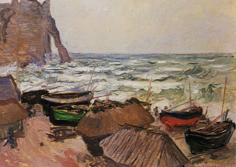Claude Monet - Fishing Boats and the Porte d'Aval