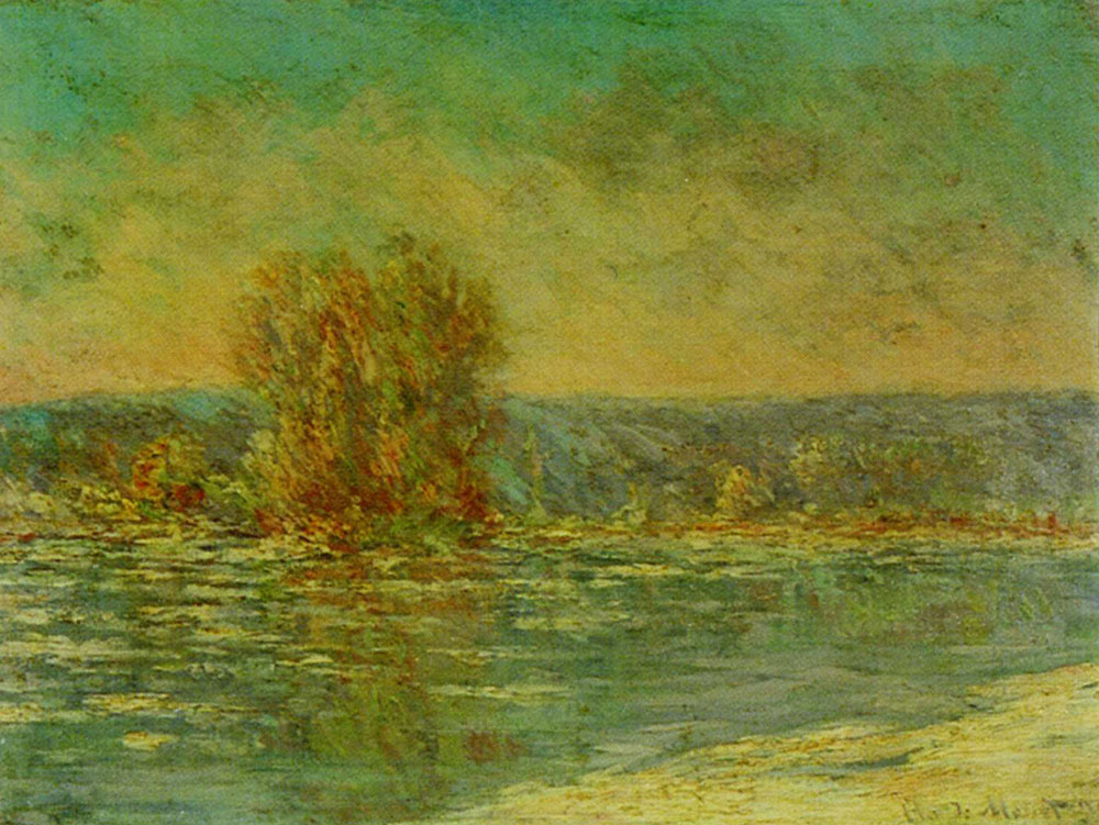 Claude Monet - Floating Ice near Bennecourt