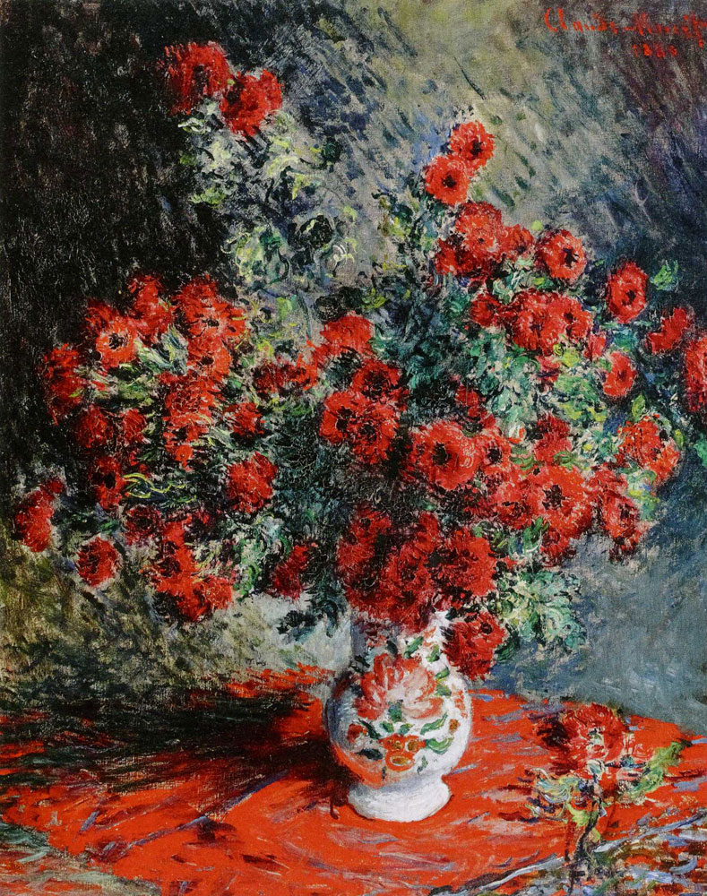 Claude Monet - Red Chrysanthemums