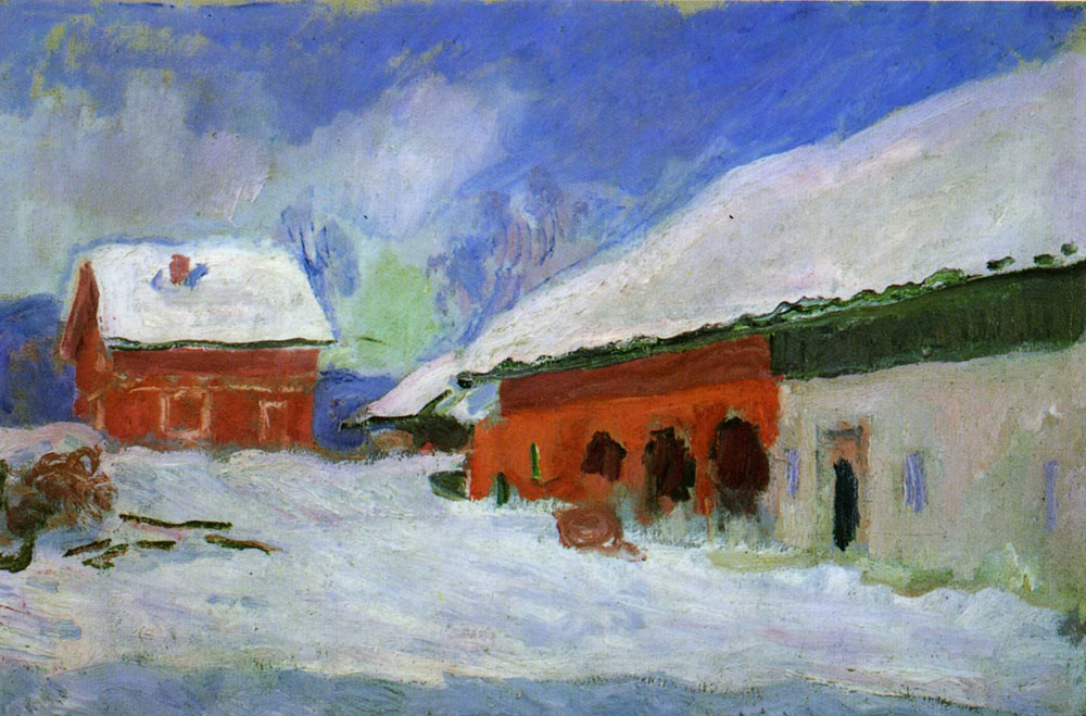 Claude Monet - The Red Houses at Björnegaard, Norway
