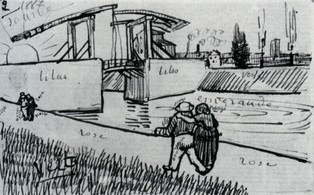 Vincent van Gogh - Drawbridge with Walking Couple