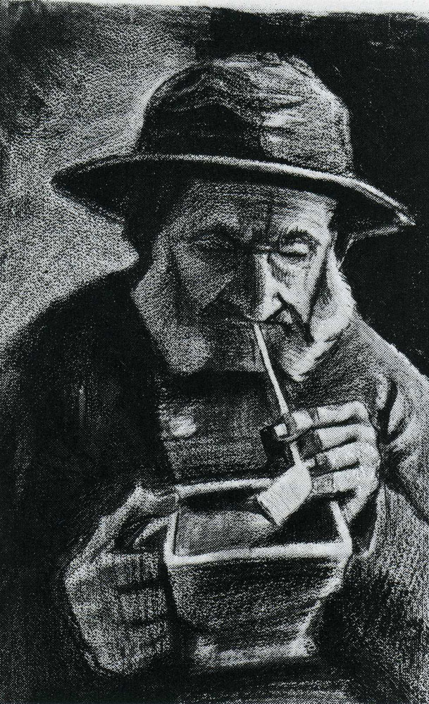 Vincent van Gogh - Fisherman with Sou'wester, Pipe, and Coal Pan, Half-Figure