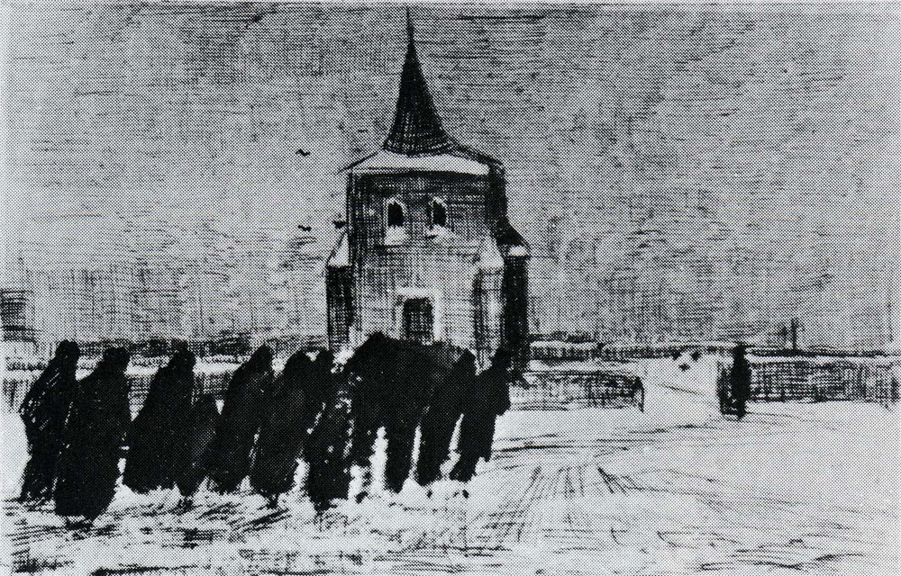 Vincent van Gogh - Funeral in the Snow near the Old Tower