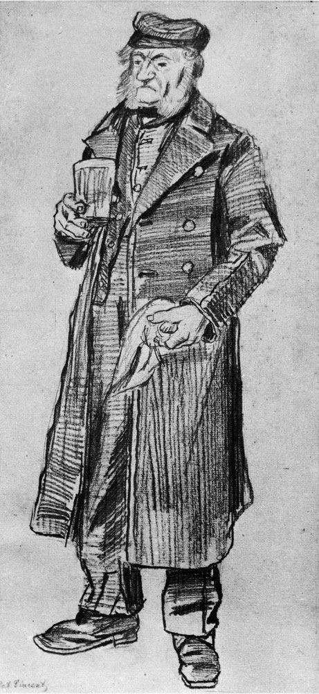 Vincent van Gogh - Orphan Man with Long Overcoat, Glass, and Handkerchief