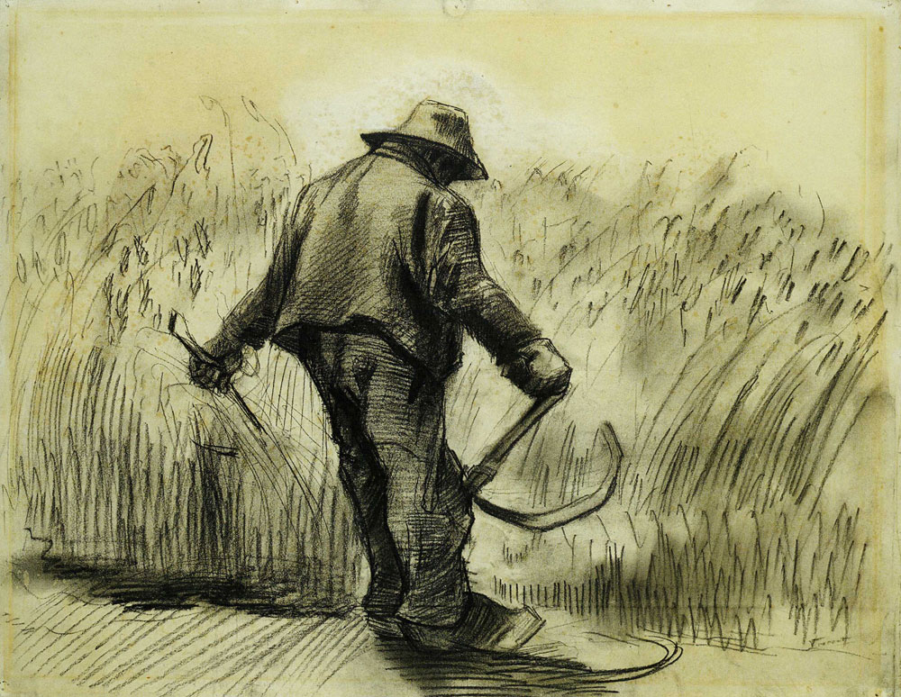 Vincent van Gogh - Peasant with Sickle, Seen from the Back