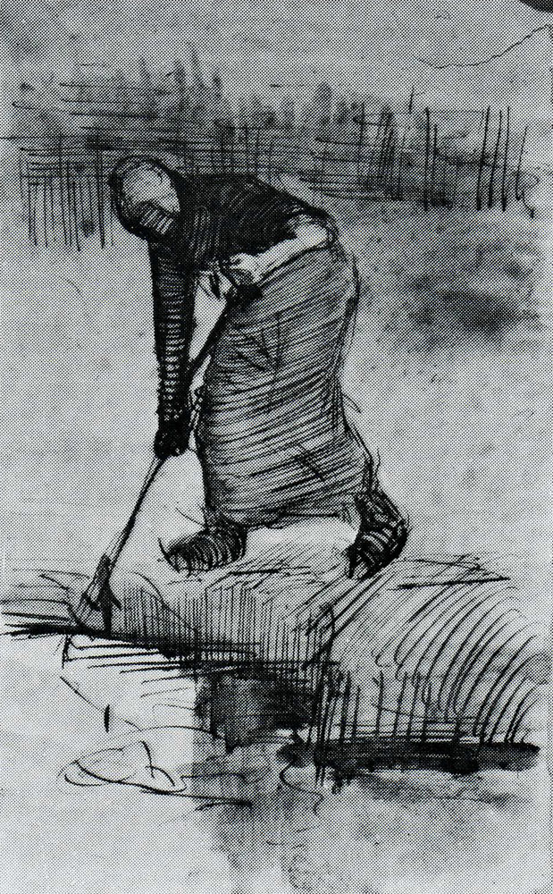 Vincent van Gogh - Peasant Woman, Standing near a Ditch or Pool
