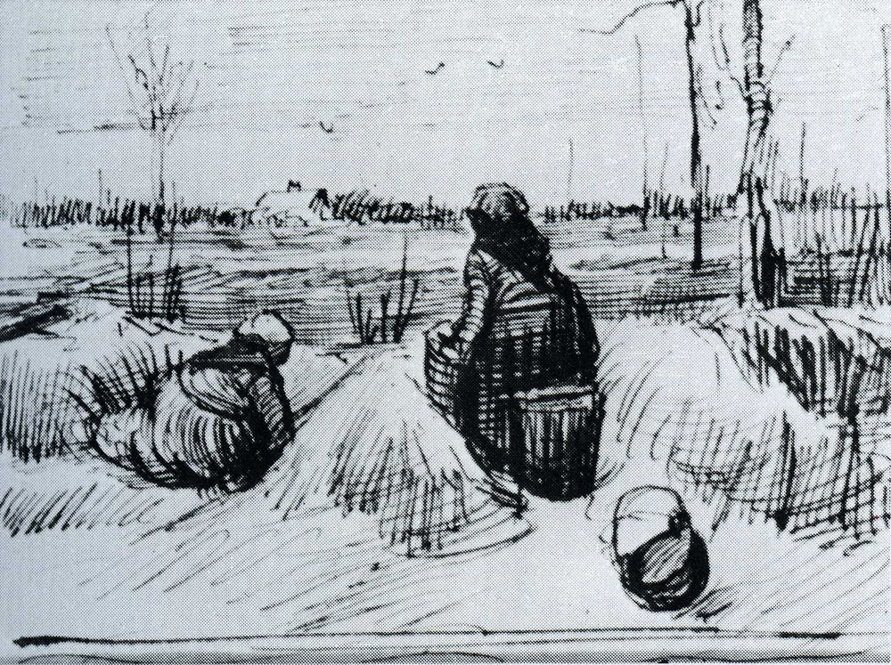 Vincent van Gogh - Two Peasant Women Working in a Field