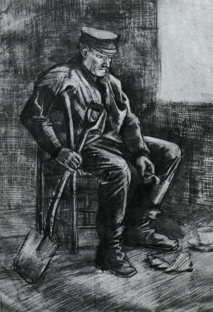 Vincent van Gogh - Workman with Spade, Sitting near the Window