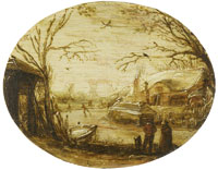Attributed to Jan van de Velde II Winter Landscape