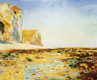 Claude Monet Beach and Cliffs at Pourville, Morning Effect
