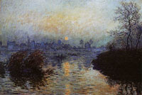 Claude Monet Sunset on the Seine, Winter Effect