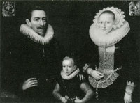 Salomon Mesdach Portrait of Pieter Gerritsz. Schaep, His Wife, Margriete Pauli Halling and Their Son, Gerrit Pietersz. Schaep