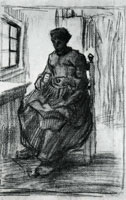 Vincent van Gogh Interior with Peasant Woman Sewing