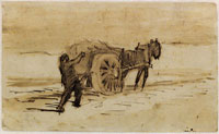Vincent van Gogh Man Loading a Cart