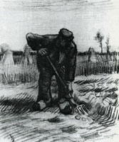 Vincent van Gogh Peasant, Digging Up Potatoes